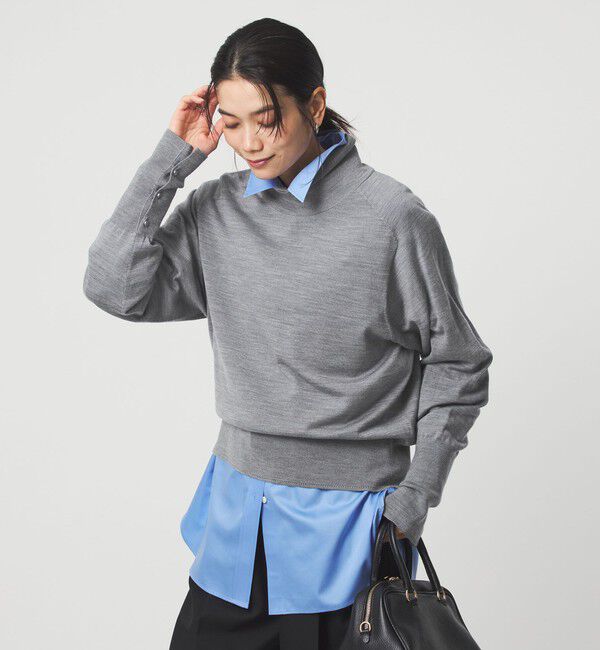 UNITED ARROWS green label relaxing「【結論シリーズ】エブリタートルニット ウォッシャブル」|ニット・セーター|MD.GRAY