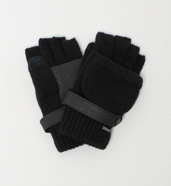 UNITED ARROWS green label relaxing「ミトン ベルト グローブ -タッチパネル対応-」|手袋|BLACK