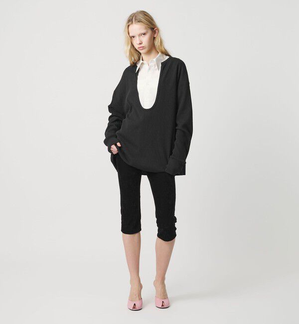 ATTISESSION「＜ATTISESSION＞ビッグ サーマル トップス」|Tシャツ・カットソー|BLACK