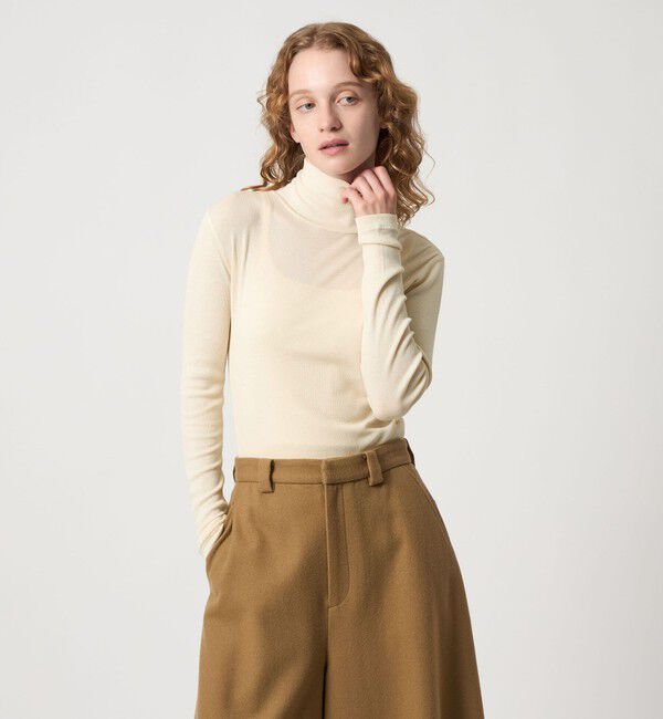 STEVEN ALAN「＜Steven Alan＞コットン シルク リブ タートルネック プルオーバー」|Tシャツ・カットソー|OFF WHITE