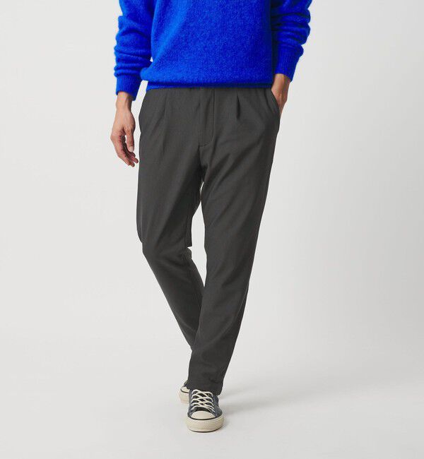 BEAUTY&YOUTH UNITED ARROWS「パーフェクトストレッチ 1プリーツ テーパード イージーパンツ NO.5」|チノ|DK.GRAY