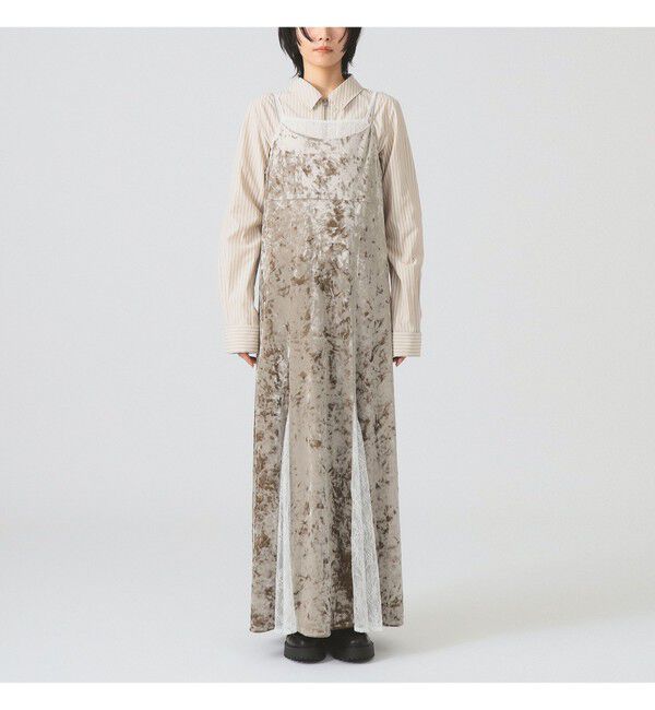 Ray BEAMS 「ベロア レース レイヤー ワンピース」|ワンピース|