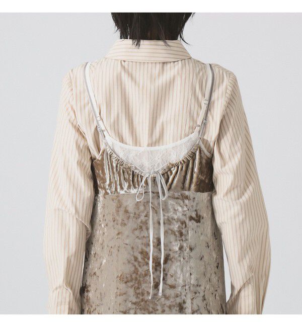 Ray BEAMS 「ベロア レース レイヤー ワンピース」|ワンピース|