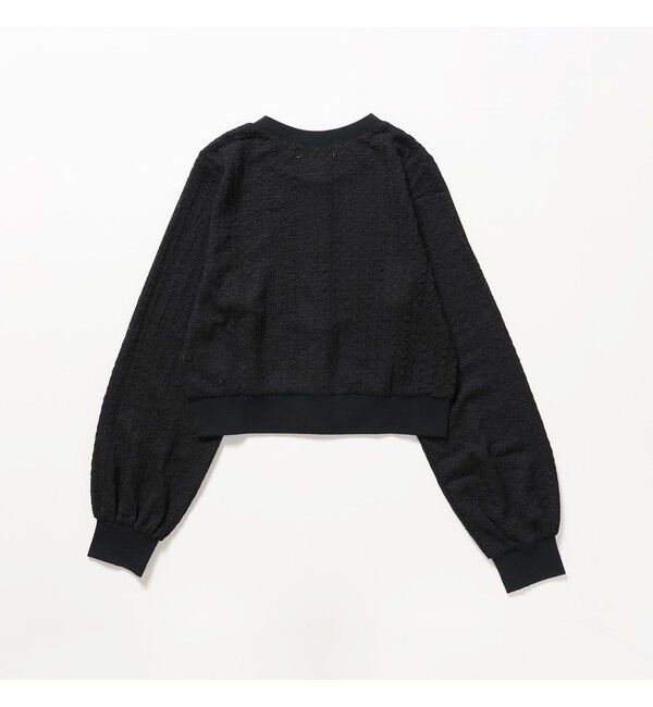 Ray BEAMS 「レース ジャカード クルーネック カーディガン」|Tシャツ・カットソー|