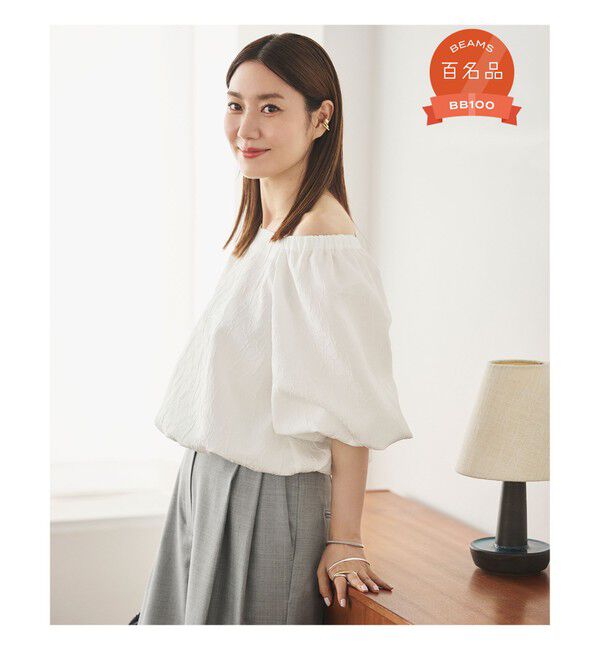 Demi-Luxe BEAMS 「エディター東原妙子 &times; Demi-Luxe BEAMS / 2WAY ジャカード ブラウス」|シャツ・ブラウス|WHITE