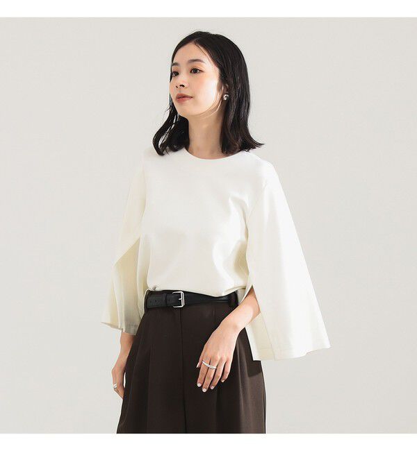 Demi-Luxe BEAMS 「レーヨン ナイロン ポンチスリット プルオーバー」|Tシャツ・カットソー|