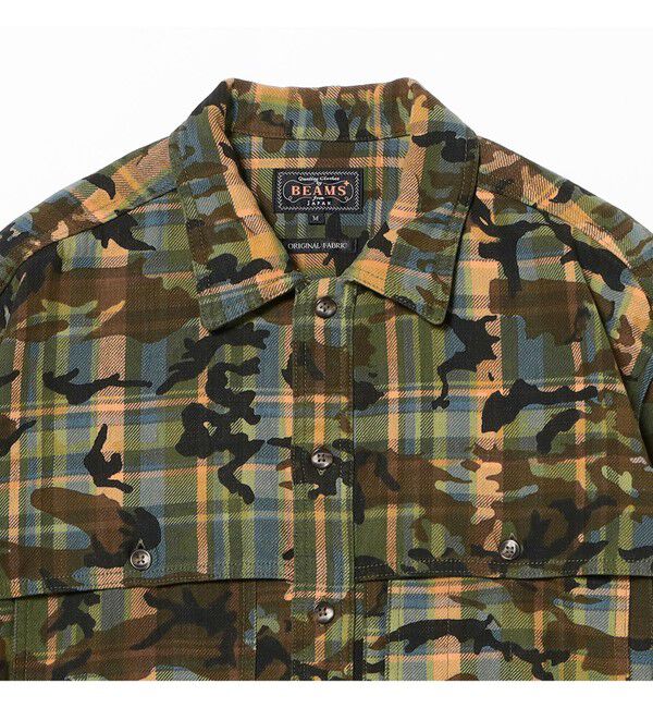 BEAMS PLUS「Adventure Shirt Work Plaid Camo Over Print」|シャツ・ブラウス|