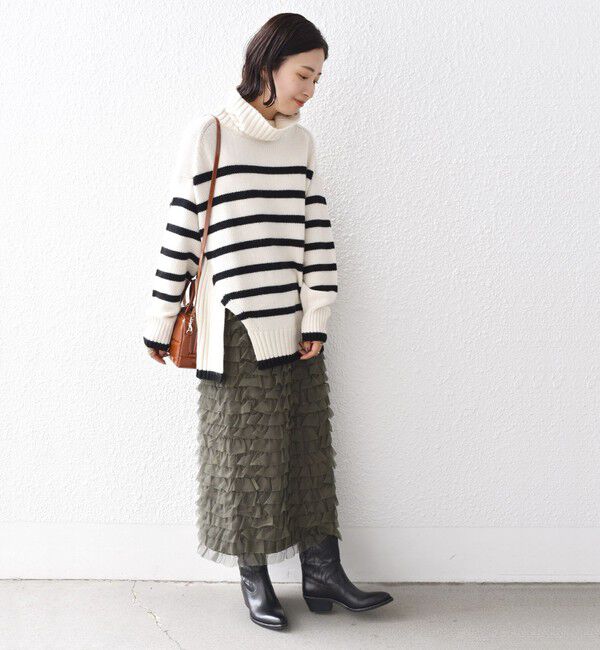 SHIPS for women「〈手洗い可能〉サイド スリット タートル プルオーバー」|ニット・セーター|