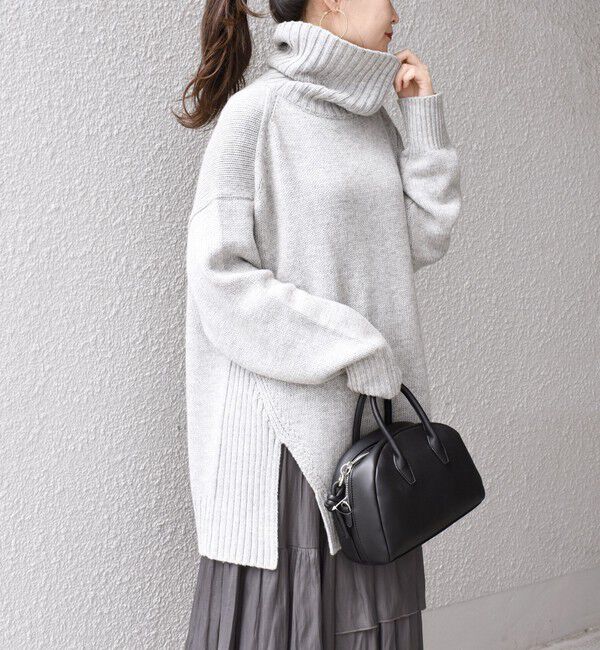 SHIPS for women「〈手洗い可能〉サイド スリット タートル プルオーバー」|ニット・セーター|