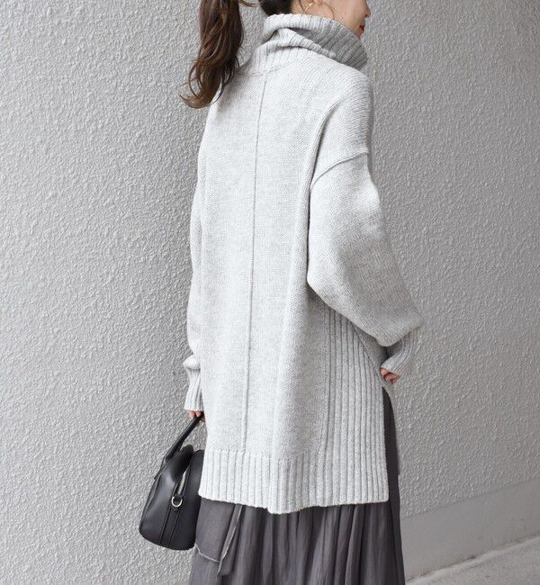 SHIPS for women「〈手洗い可能〉サイド スリット タートル プルオーバー」|ニット・セーター|