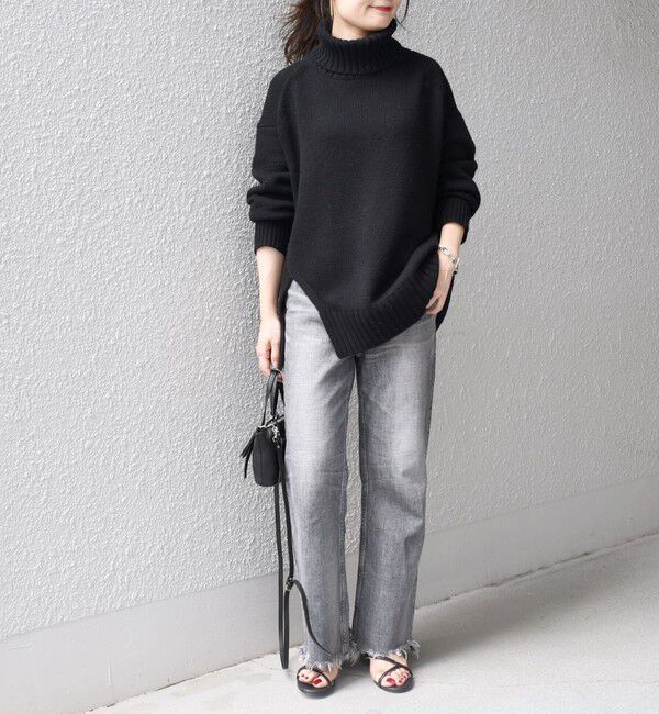 SHIPS for women「〈手洗い可能〉サイド スリット タートル プルオーバー」|ニット・セーター|