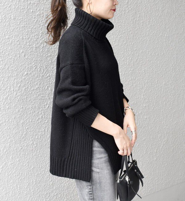 SHIPS for women「〈手洗い可能〉サイド スリット タートル プルオーバー」|ニット・セーター|