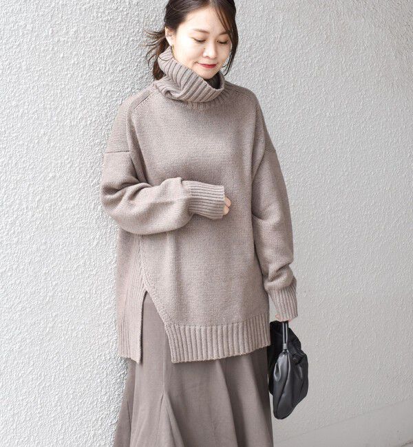 SHIPS for women「〈手洗い可能〉サイド スリット タートル プルオーバー」|ニット・セーター|