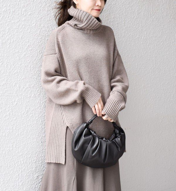 SHIPS for women「〈手洗い可能〉サイド スリット タートル プルオーバー」|ニット・セーター|
