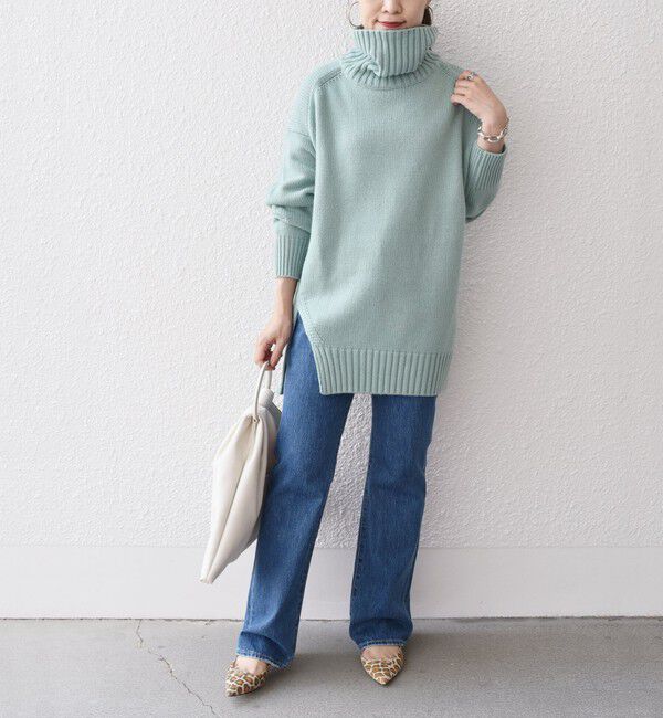 SHIPS for women「〈手洗い可能〉サイド スリット タートル プルオーバー」|ニット・セーター|
