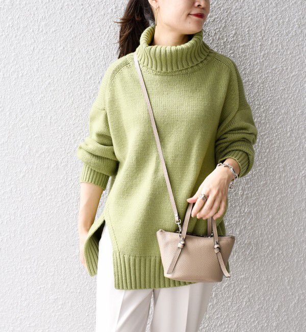 SHIPS for women「〈手洗い可能〉サイド スリット タートル プルオーバー」|ニット・セーター|