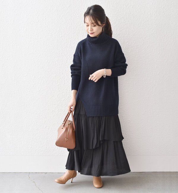 SHIPS for women「〈手洗い可能〉サイド スリット タートル プルオーバー」|ニット・セーター|