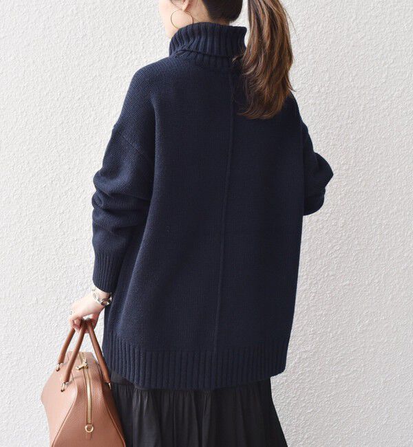 SHIPS for women「〈手洗い可能〉サイド スリット タートル プルオーバー」|ニット・セーター|