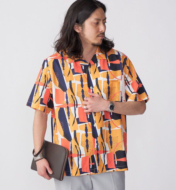 SHIPS「SHIPS: Reflax(R) 80'sプリント ドライタッチ オープンカラー シャツ」|シャツ・ブラウス|