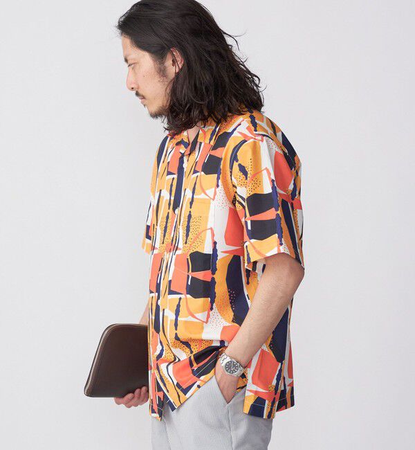 SHIPS「SHIPS: Reflax(R) 80'sプリント ドライタッチ オープンカラー シャツ」|シャツ・ブラウス|