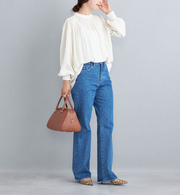 SHIPS for women「〈洗濯機可能〉11.5oz デニムセミフレアパンツ◇」|デニム|