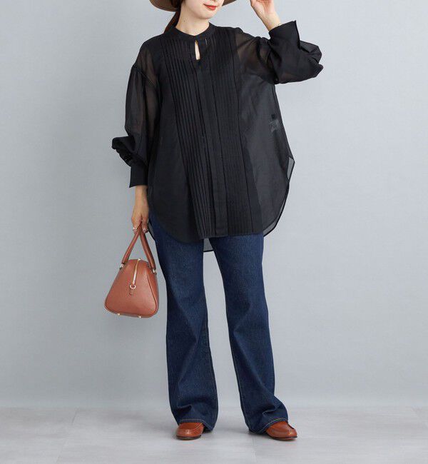 SHIPS for women「〈洗濯機可能〉11.5oz デニムセミフレアパンツ◇」|デニム|