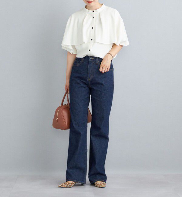 SHIPS for women「〈洗濯機可能〉11.5oz デニムセミフレアパンツ◇」|デニム|