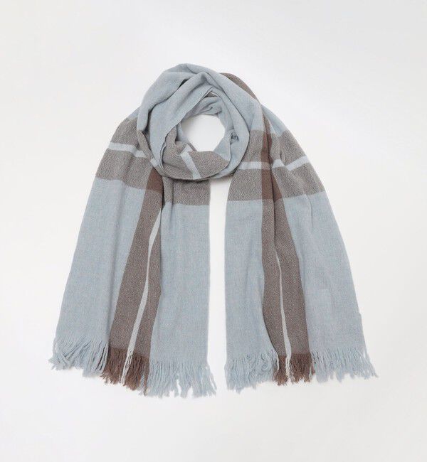 SHIPS「ARIANNA: クオドロ 220/100 ストール」|ストール|スカイブルー