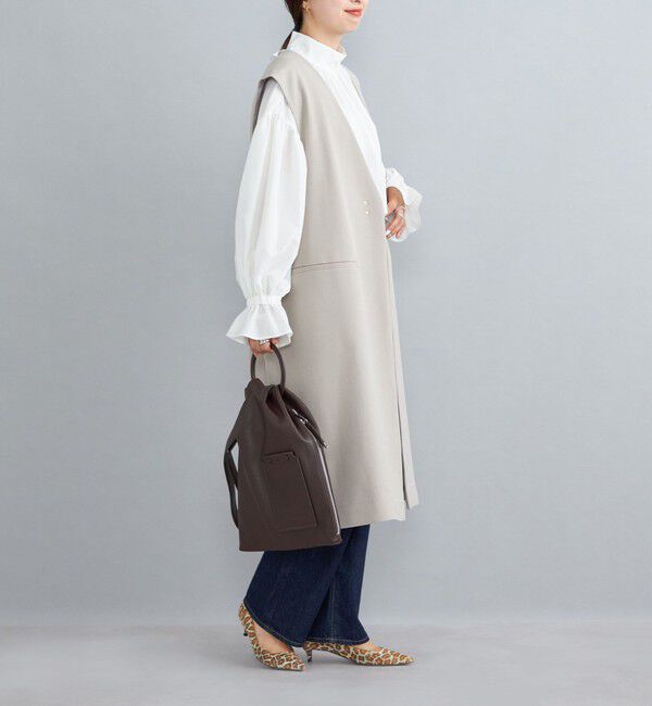 SHIPS for women「ツイルロングジレ◇」|ベスト・ジレ|ベージュ