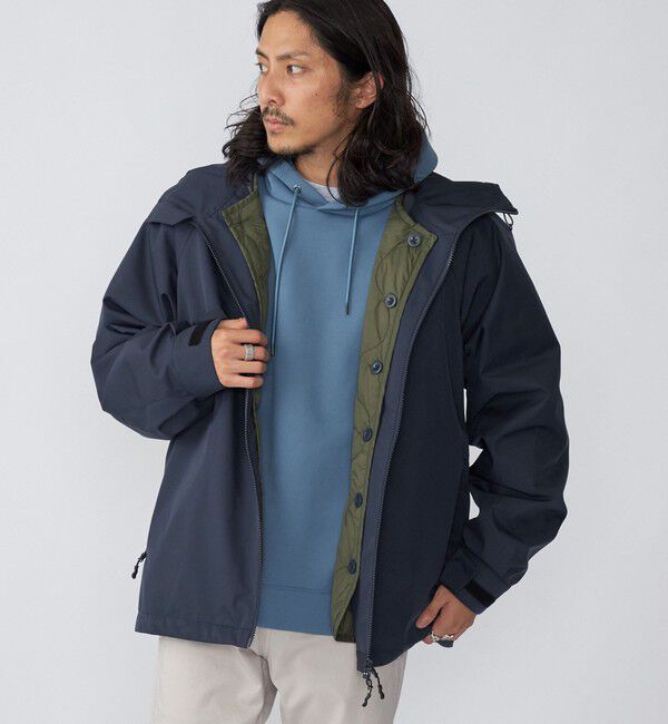 SHIPS「*SHIPS:〈撥水/透湿〉3WAY ミリタリー キルト ライナー マウンテンパーカー」|ブルゾン・スタジャン|