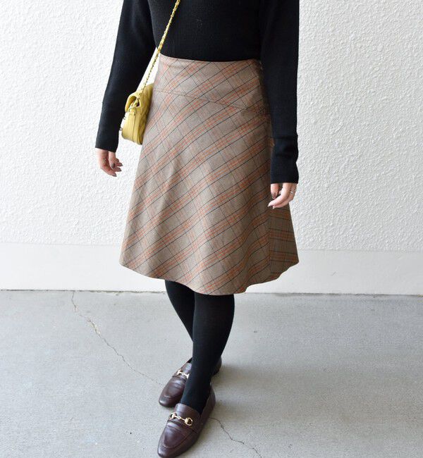 SHIPS any「SHIPS any: フレア ミディ スカート」|スカート|ブラウン