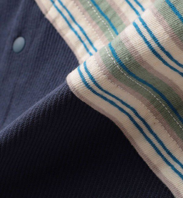 SHIPS KIDS「SHIPS KIDS:リサイクルコットン ボーダー ロンパース」|ロンパース|