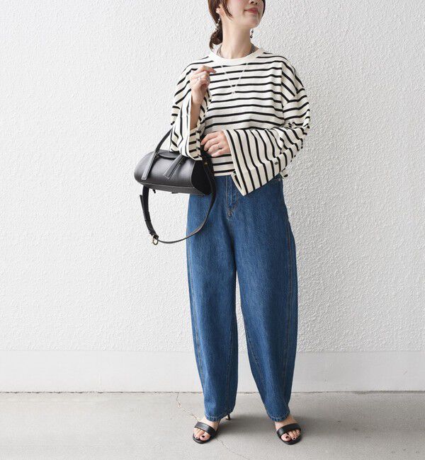 SHIPS for women「* 〈サイズが選べる〉2WAY ワイド スリーブ ボーダー プルオーバー◇」|Tシャツ・カットソー|