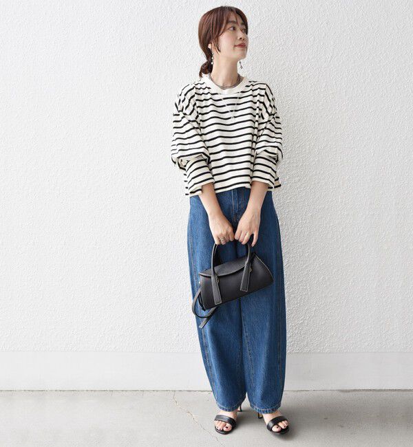 SHIPS for women「* 〈サイズが選べる〉2WAY ワイド スリーブ ボーダー プルオーバー◇」|Tシャツ・カットソー|