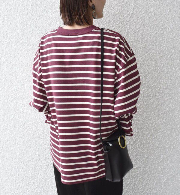 SHIPS for women「* 〈サイズが選べる〉2WAY ワイド スリーブ ボーダー プルオーバー◇」|Tシャツ・カットソー|