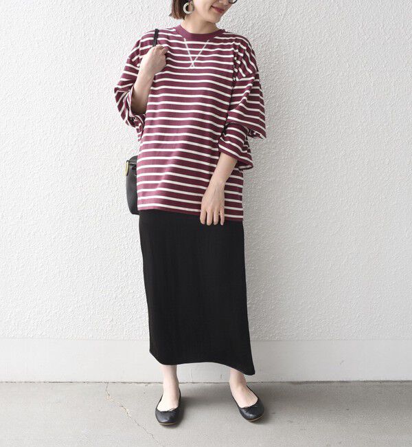 SHIPS for women「* 〈サイズが選べる〉2WAY ワイド スリーブ ボーダー プルオーバー◇」|Tシャツ・カットソー|