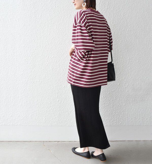 SHIPS for women「* 〈サイズが選べる〉2WAY ワイド スリーブ ボーダー プルオーバー◇」|Tシャツ・カットソー|