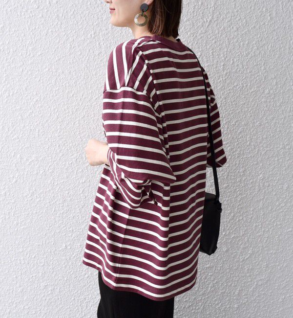 SHIPS for women「* 〈サイズが選べる〉2WAY ワイド スリーブ ボーダー プルオーバー◇」|Tシャツ・カットソー|
