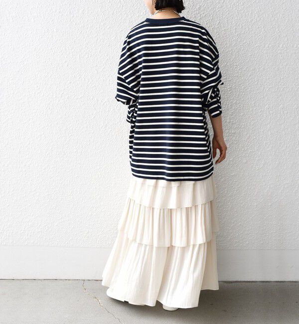 SHIPS for women「* 〈サイズが選べる〉2WAY ワイド スリーブ ボーダー プルオーバー◇」|Tシャツ・カットソー|