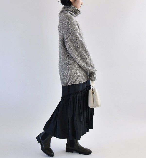 quaranciel「quaranciel:〈洗濯機可能〉ソリッド タフタ スカート」|フレア|