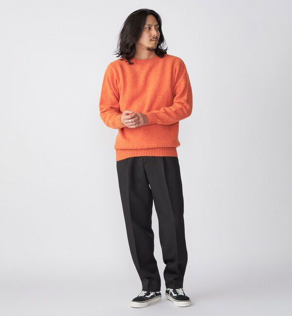 SHIPS「SHIPS: トリプルクロス ワンタック ワイド テーパード パンツ」|チノ|