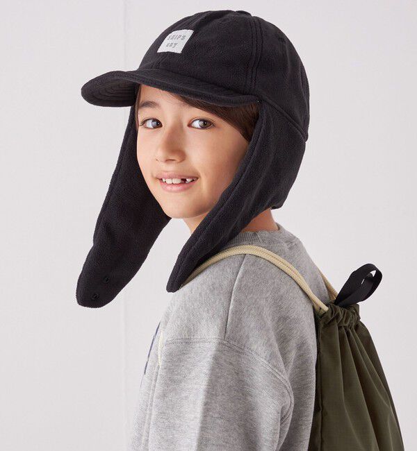 SHIPS any「SHIPS any: フリース フライト キャップ<KIDS>◇」|キャップ・キャスケット|ブラック