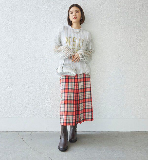 SHIPS for women「〈手洗い可能〉ウール チェック タイト スカート ◇」|スカート|
