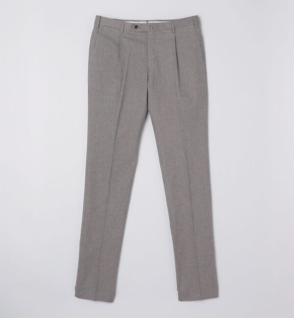 SHIPS「PT TORINO: コットン フランネル 無地 スラックス パンツ」|チノ|ライトグレー