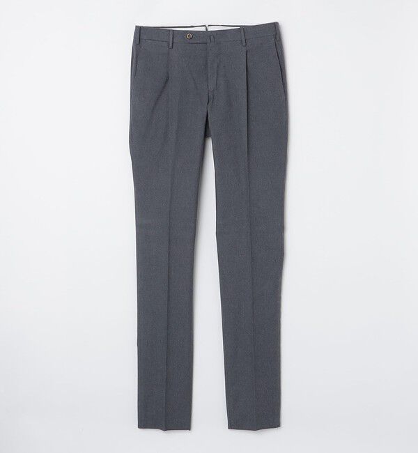 SHIPS「PT TORINO: コットン フランネル 無地 スラックス パンツ」|チノ|チャコールグレー