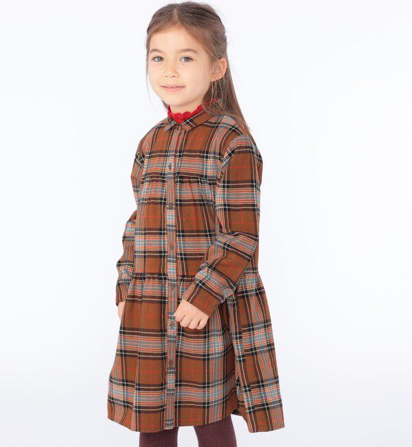 SHIPS KIDS「SHIPS KIDS:100～130cm / ネル チェック ワンピース」|ワンピース|