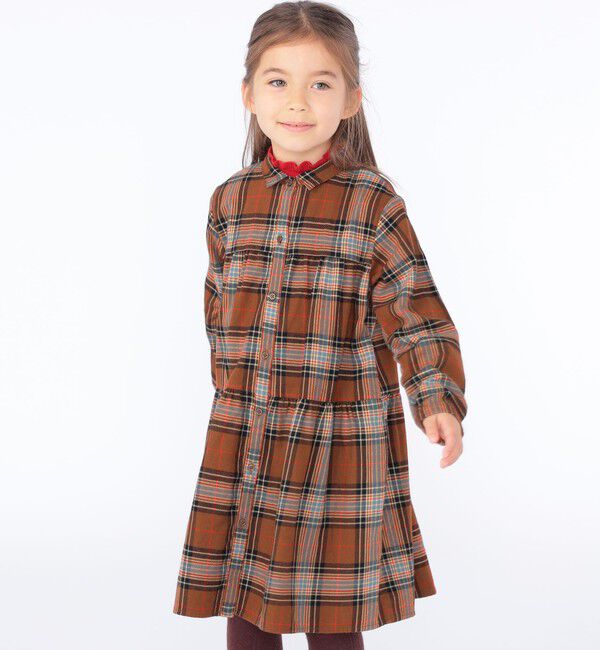 SHIPS KIDS「SHIPS KIDS:100～130cm / ネル チェック ワンピース」|ワンピース|