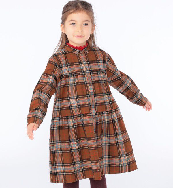 SHIPS KIDS「SHIPS KIDS:100～130cm / ネル チェック ワンピース」|ワンピース|