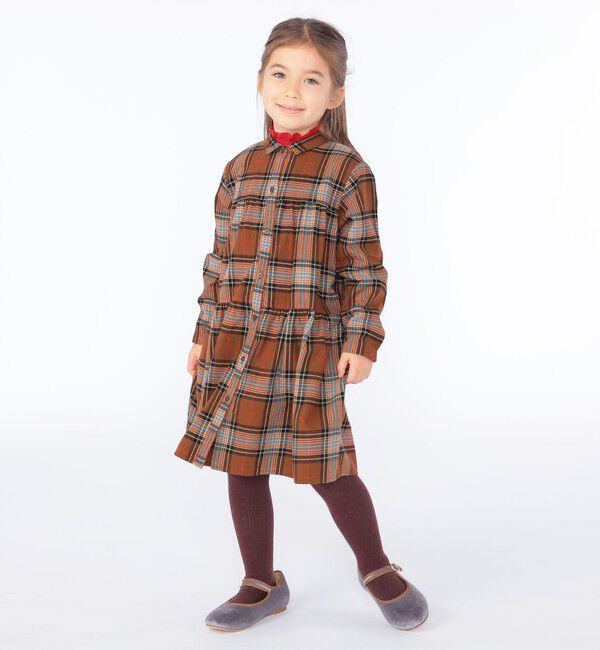 SHIPS KIDS「SHIPS KIDS:100～130cm / ネル チェック ワンピース」|ワンピース|