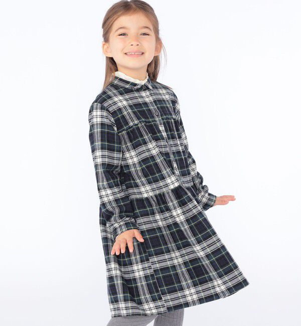 SHIPS KIDS「SHIPS KIDS:100～130cm / ネル チェック ワンピース」|ワンピース|